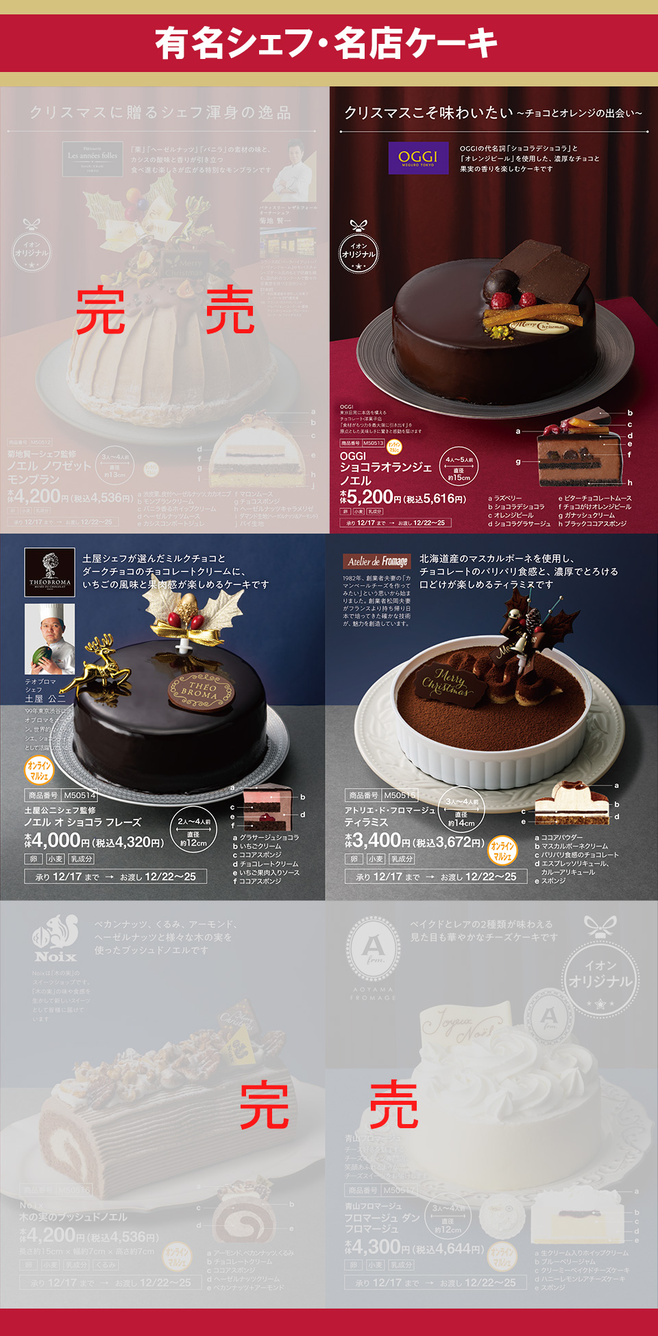 有名シェフ・名店ケーキ